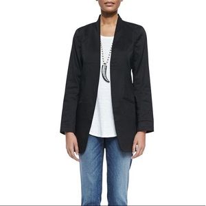 Eileen Fisher Ramie Polishes Black Long Blazer